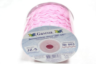 Тесьма отделочная "ЗИГ-ЗАГ" 5 мм 30 м №003 розовый